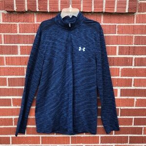 Under Armour Heatgear Men's Blue long sleeve size medium popover shirt 3/4 zip
